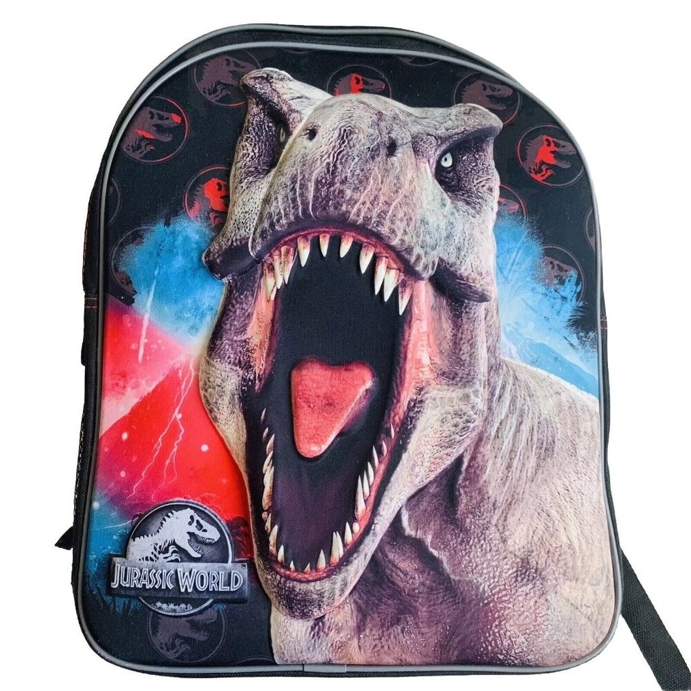 JURASSIC WORLD 16" Full-Size T-Rex Dinosaur 3D Backpack School or Travel